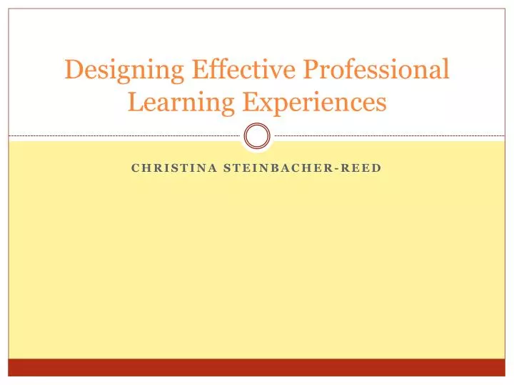 designing effective professional learning experiences