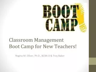 Classroom Management Boot Camp for New Teachers!