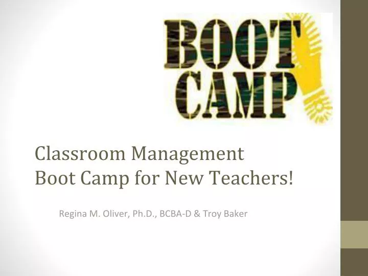 classroom management boot camp for new teachers