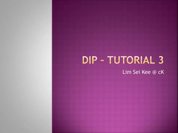 dip tutorial 3