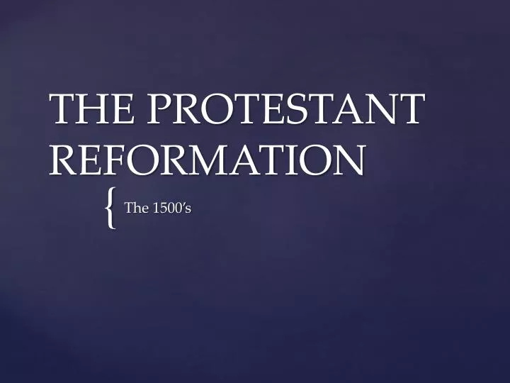 the protestant reformation