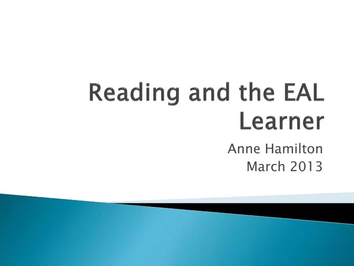 reading and the eal learner