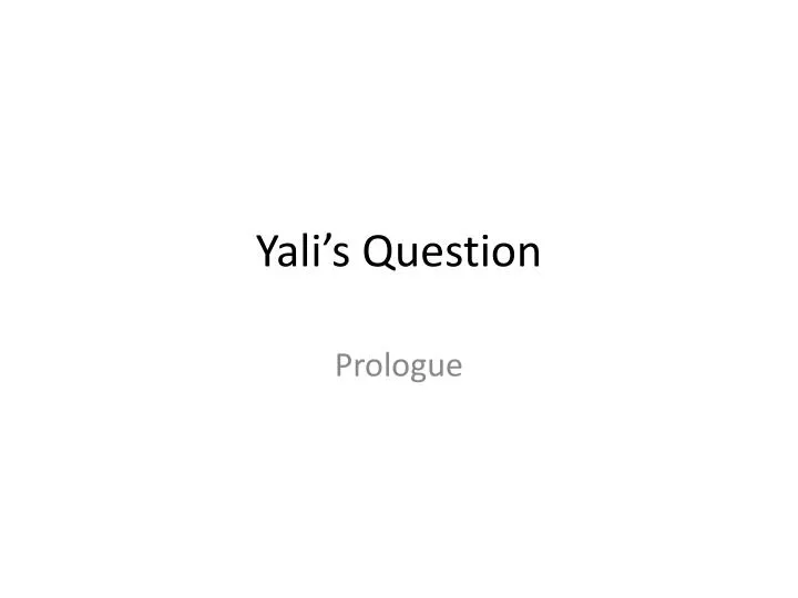 yali s question