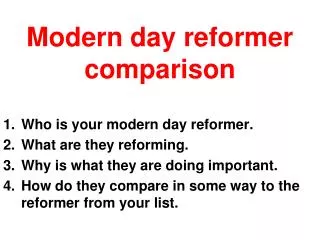 Modern day reformer comparison