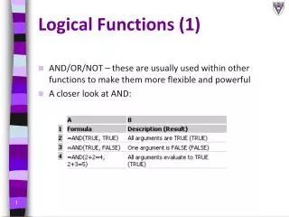 Logical Functions (1)