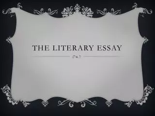 The literary essay
