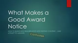 What Makes a Good Award Notice