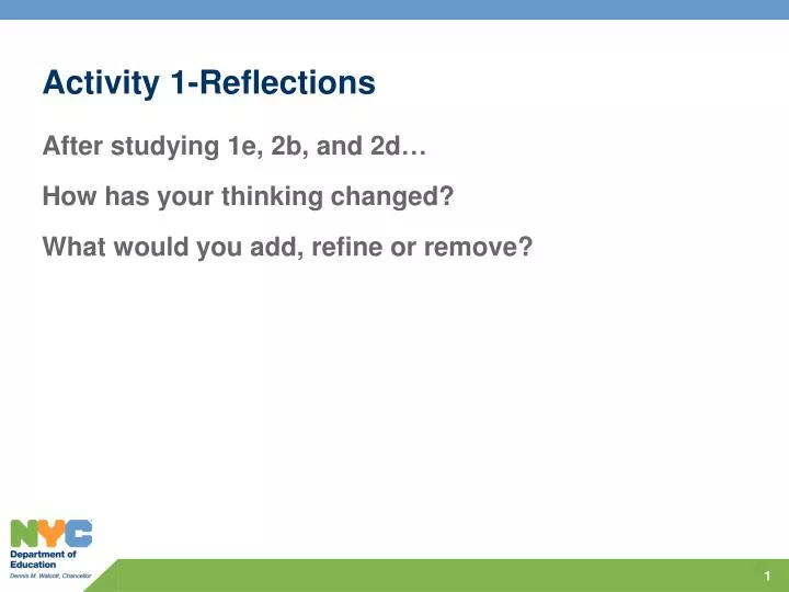 activity 1 reflections