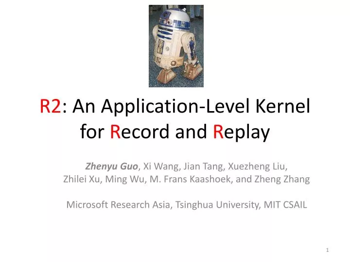 r2 an application level kernel for r ecord and r eplay