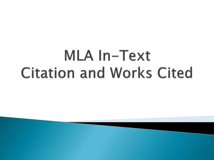 mla in text citation and works cited