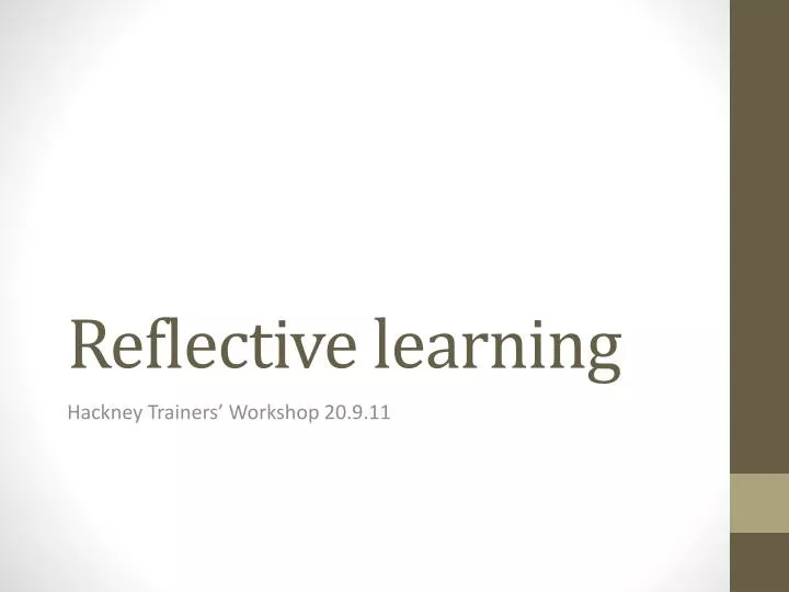 reflective learning