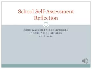 School Self-Assessment Reflection