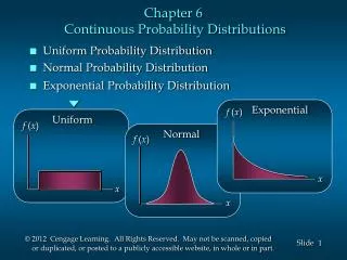 Chapter 6 Continuous Probability Distributions