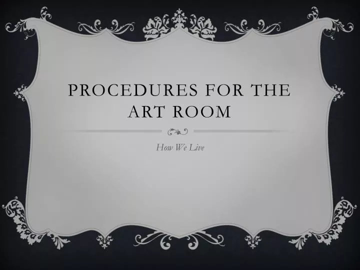 procedures for the art room