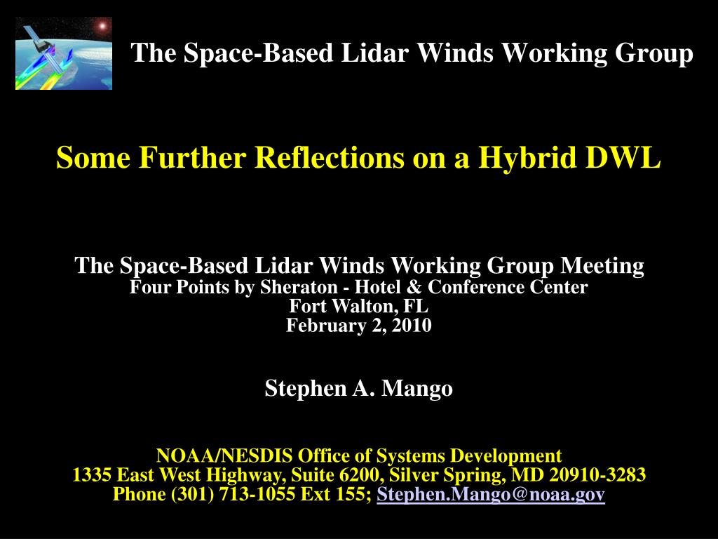 PPT - The Space-Based Lidar Winds Working Group PowerPoint Presentation ...