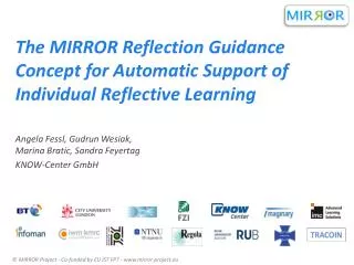 The MIRROR Reflection Guidance Concept for Automatic Support of Individual Reflective Learning