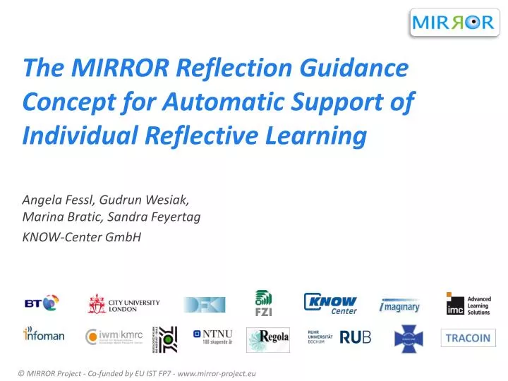 the mirror reflection guidance concept for automatic support of individual reflective learning
