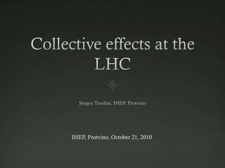 collective effects at the lhc