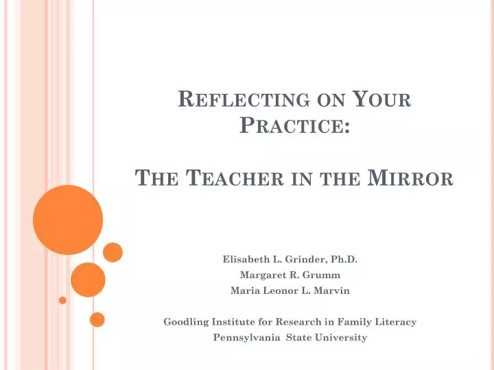 reflecting on your practice the teacher in the mirror