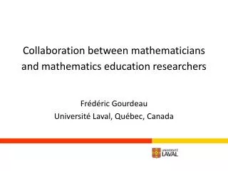 Collaboration between mathematicians and mathematics education researchers