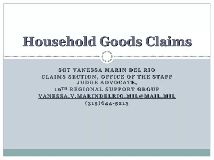household goods claims