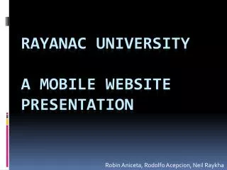Rayanac university a mobile website presentation