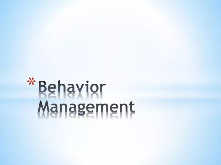 behavior management