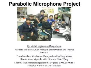 Parabolic Microphone Project