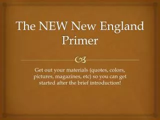 The NEW New England Primer