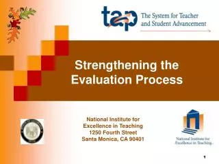 Strengthening the Evaluation Process