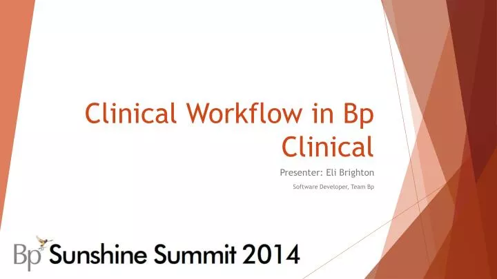 clinical workflow in bp clinical
