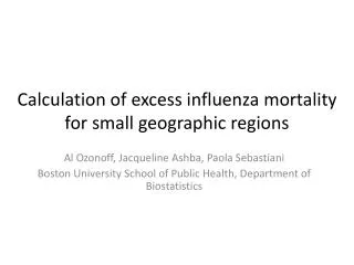 Calculation of excess influenza mortality for small geographic regions