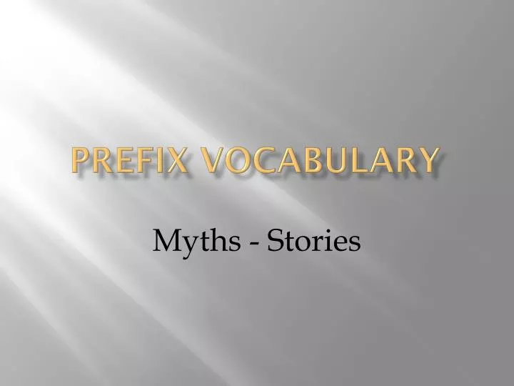 prefix vocabulary