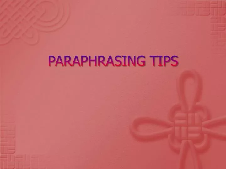 paraphrasing tips