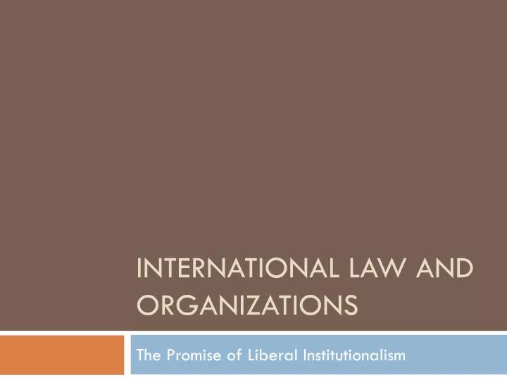 international law and organizations