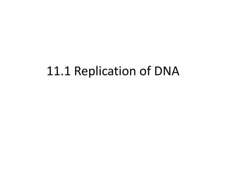 11 1 replication of dna