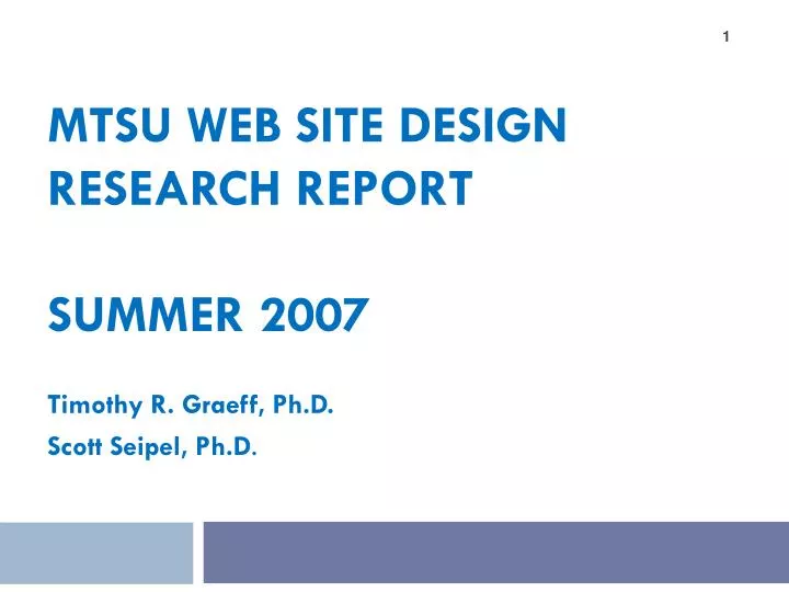 mtsu web site design research report summer 2007