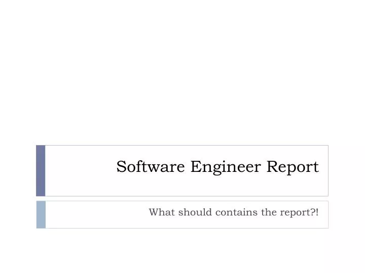 software engineer report