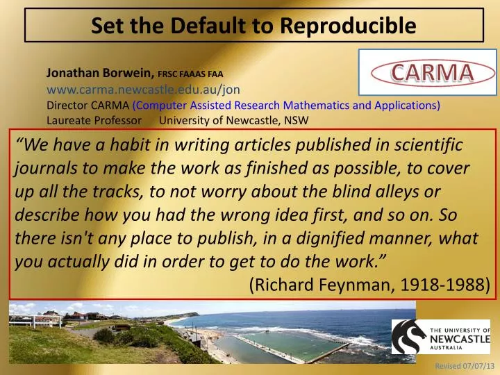 set the default to reproducible