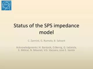 Status of the SPS impedance model