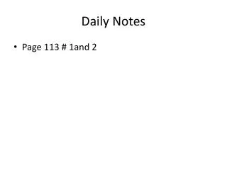 Daily Notes