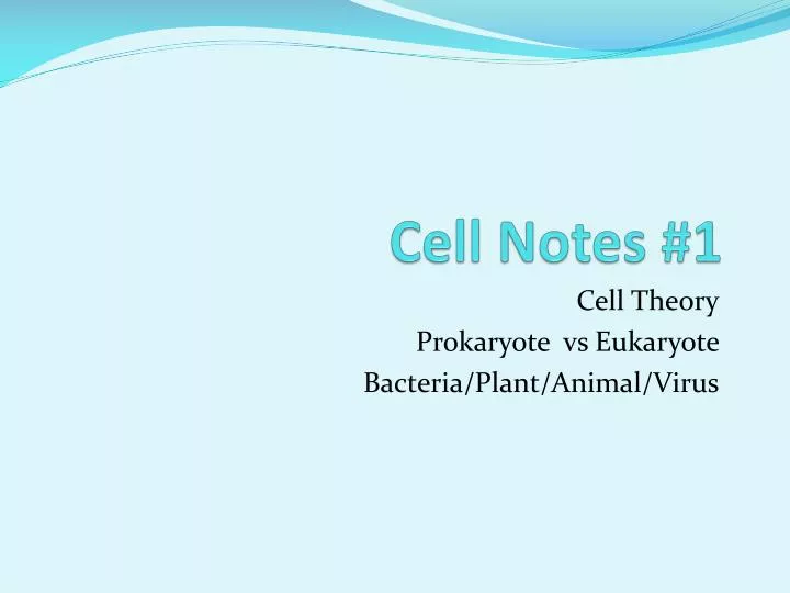cell notes 1