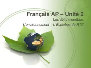 fran ais ap unit 2