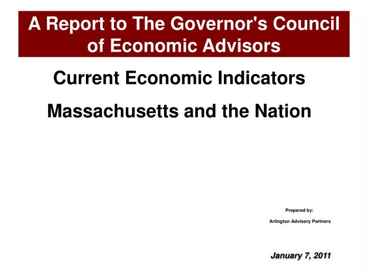 a report to the governor s council of economic advisors