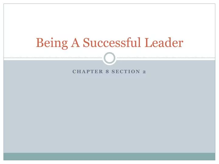 being a successful leader