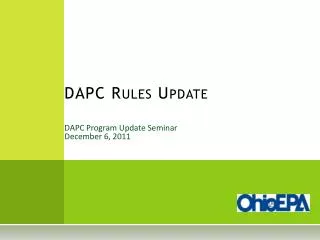 DAPC Program Update Seminar December 6, 2011