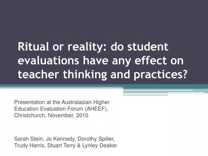 ritual or reality do student evaluations have any effect on teacher thinking and practices