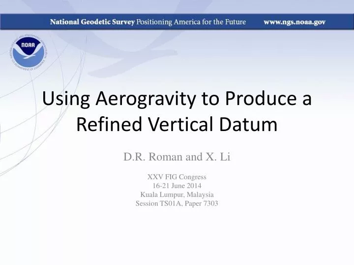 using aerogravity to produce a refined vertical datum