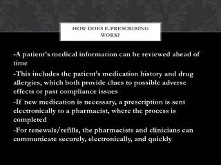How does e-prescribing work?