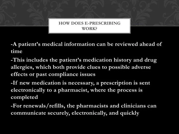 how does e prescribing work